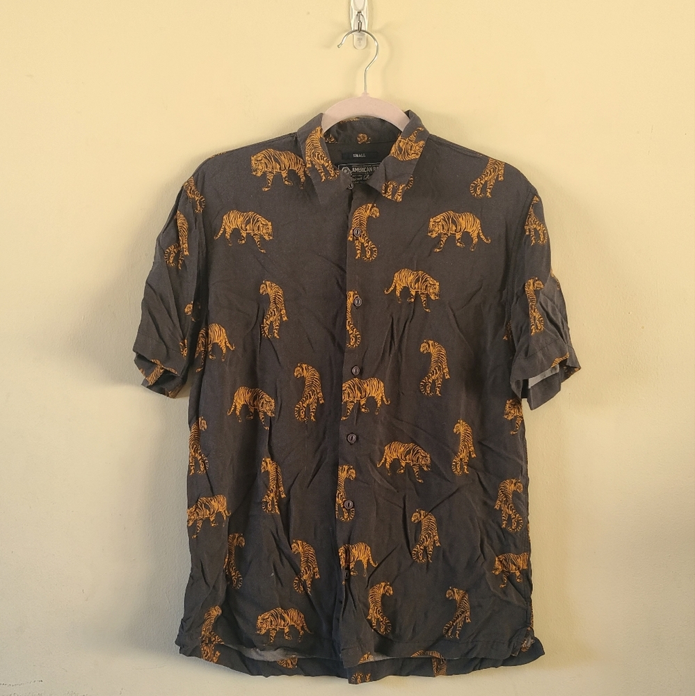 American Rag Tiger print button up